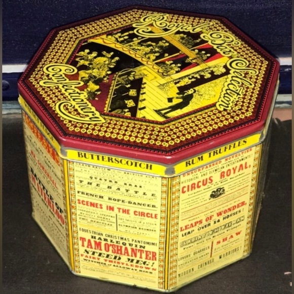 Vintage Metal Lidded ROYAL BOX SELECTION Confectionery Huntley Boone & Stevens - Picture 11 of 11